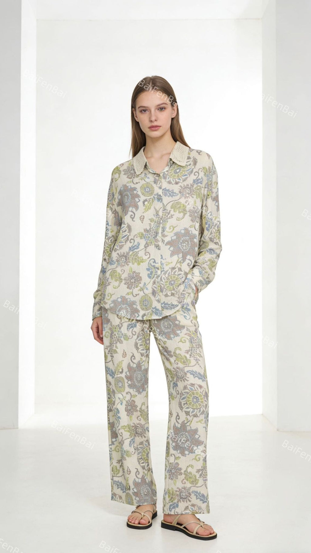 Linen Polyester Co-ord Set