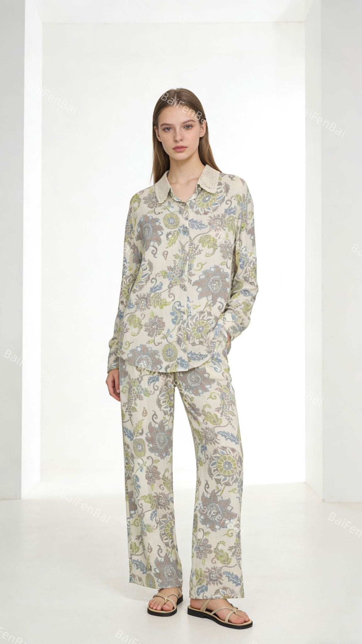 Linen Polyester Co-ord Set