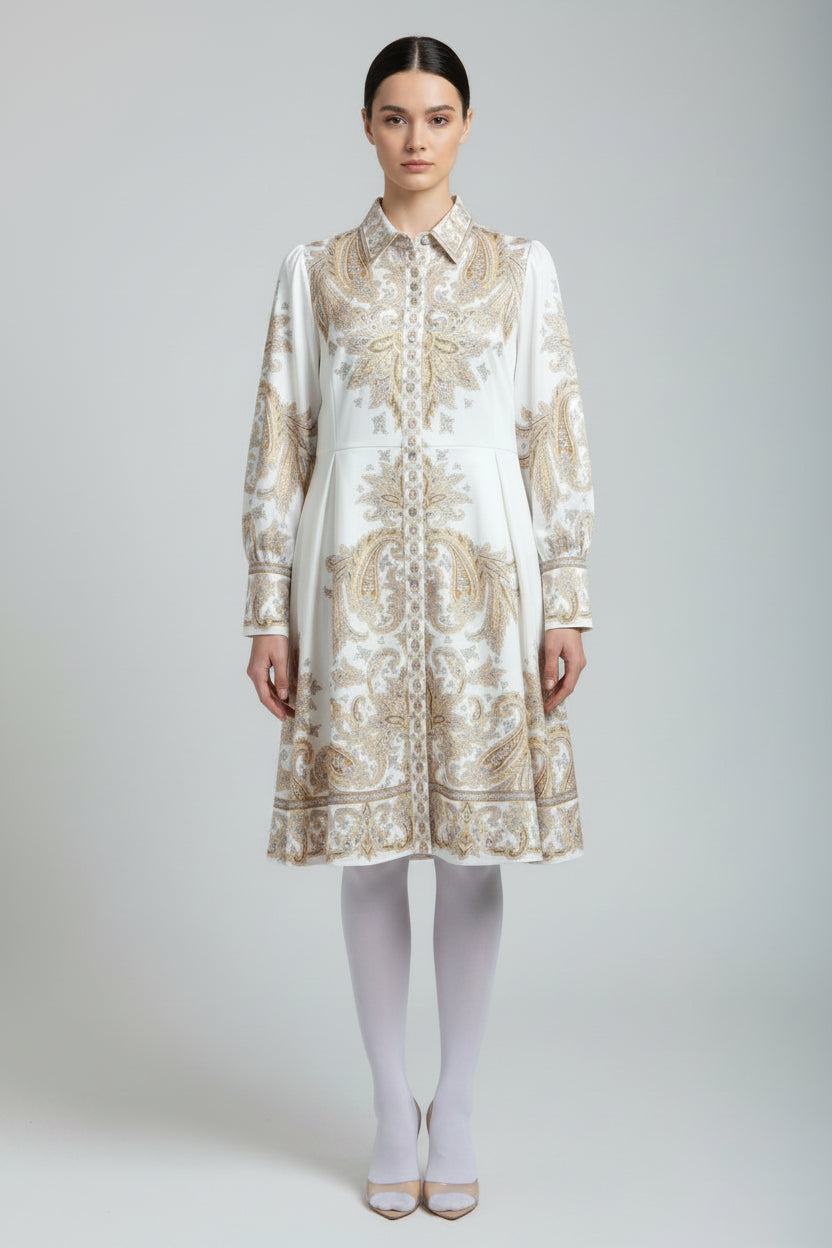Imperial Ivory Shirt Dress