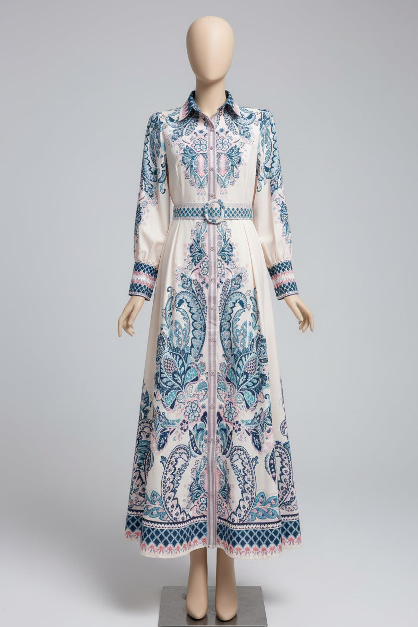 Prism Paisley Belted Dress