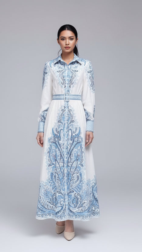 Skyline Paisley Belted Dress