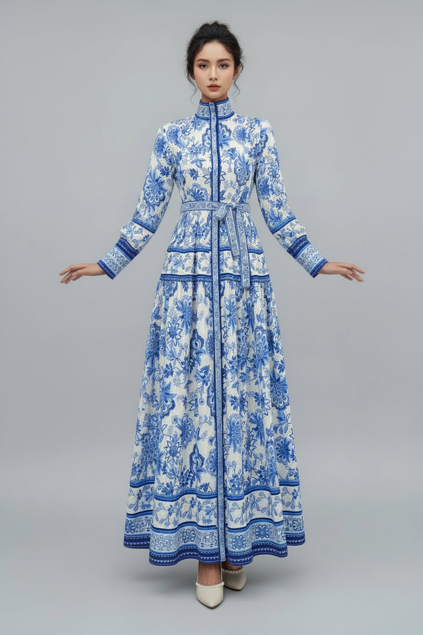 Long Polyester Maxi Dress