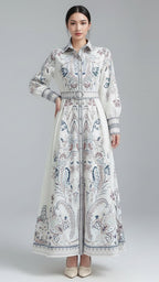 Petal & Navy Scroll Maxi