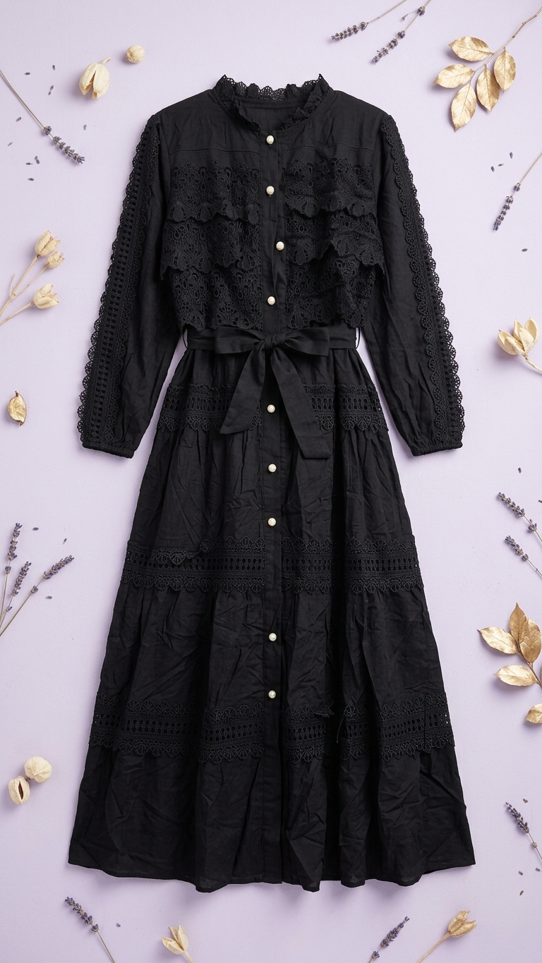 Midnight Ruffle Dress